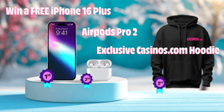 Win An iPhone, Airpods Pro or Exclusive Merch With Casinos.com