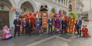 Lion Dance Winds Through The Venetian Casino and Hotel for Lunar New Year