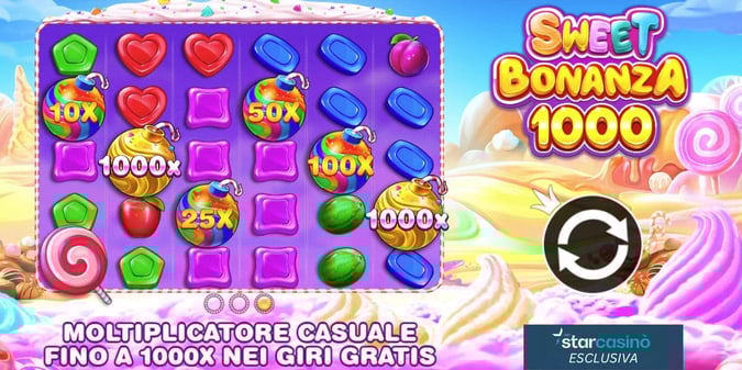 Dolci tentazioni: Sweet Bonanza 1000 in esclusiva italiana su StarCasinò