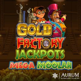 Gold Factory Jackpots Mega Moolah Game Logo
