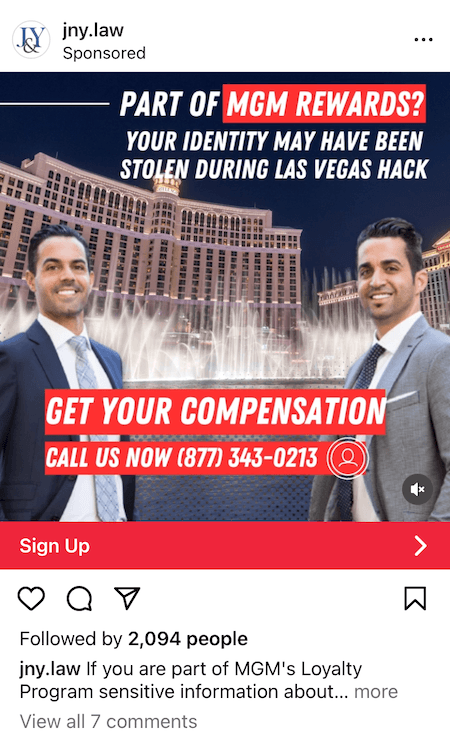 Lawyers going after MGM - Instagram