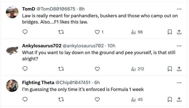 posts on X responding to new Las Vegas bridge ordinance