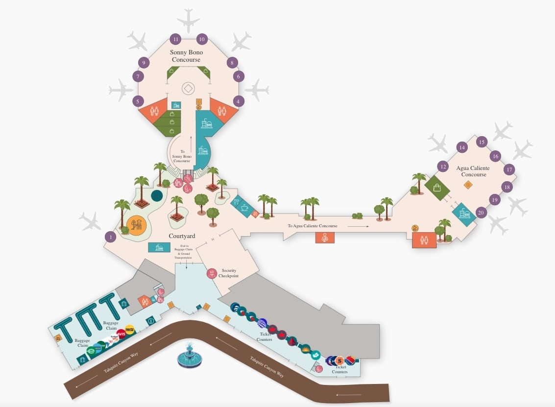 Map of Palm Springs International Airport