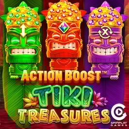 Action Boost Tiki Treasures Game Logo