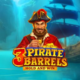 3 Pirate Barrels: Hold and Win Game Logo