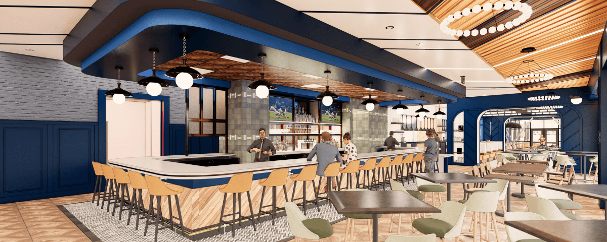 Restaurant Terrace at night at Harrahs