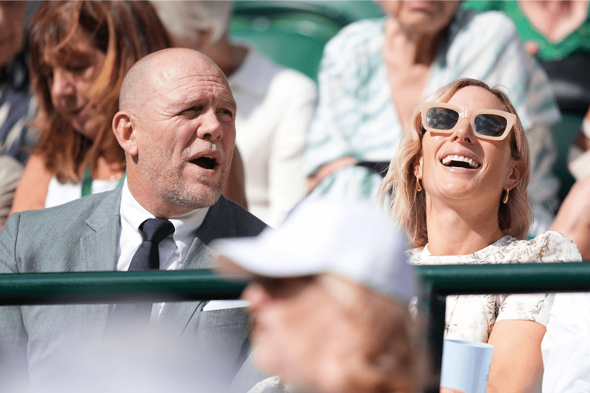 Zara Tindall and Mike Tindall (left) on day ten of the 2024 Wimbledon Championship