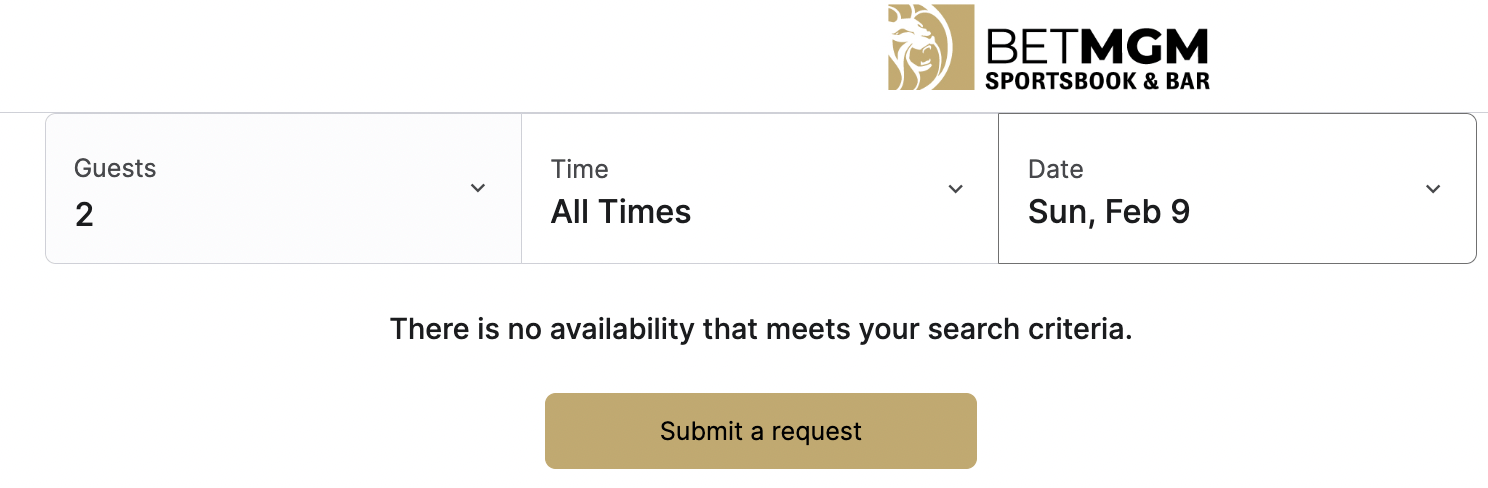 BetMGM Super Bowl Seating