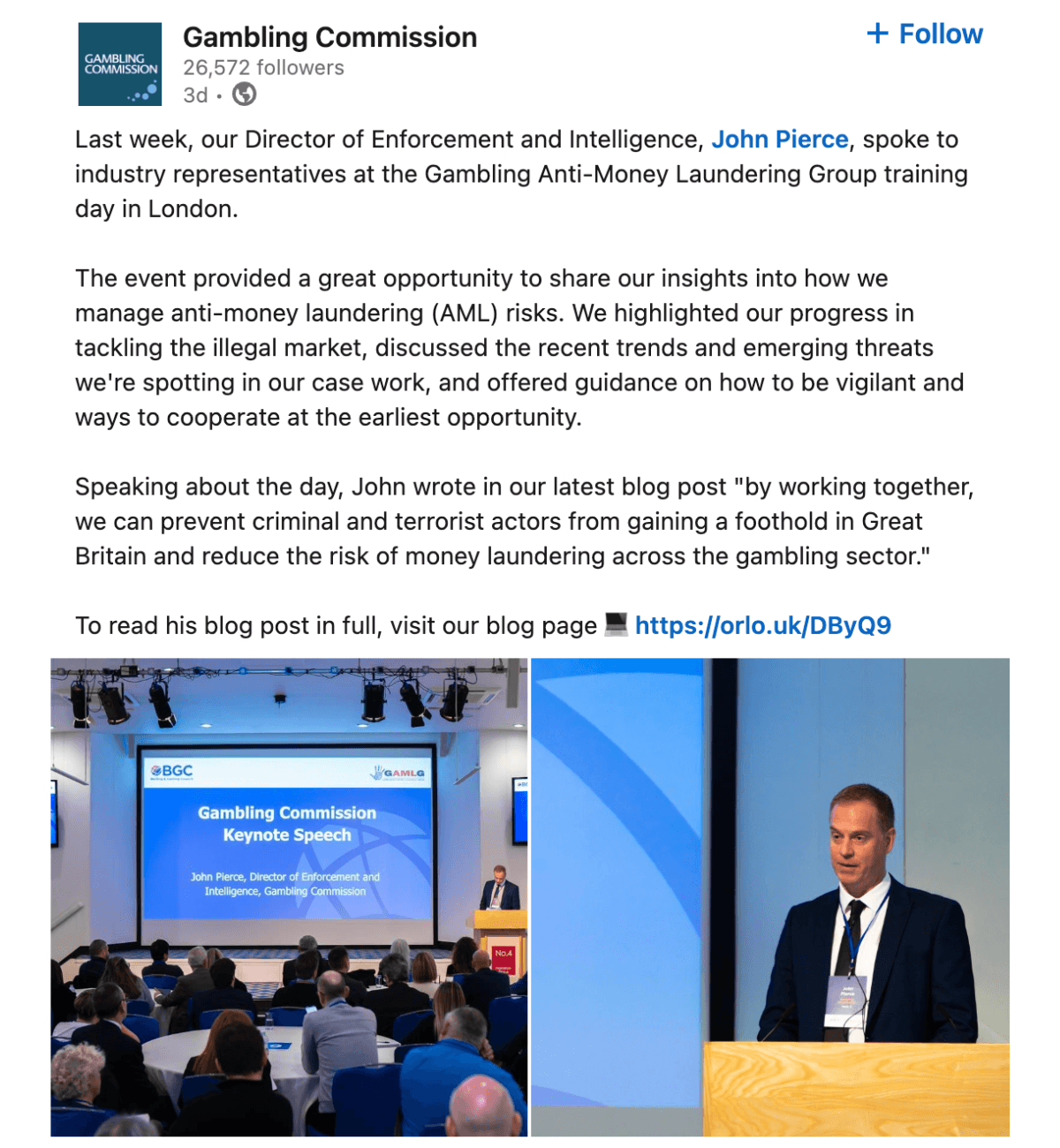 Gambling Commission Enforcement Director John Pierce