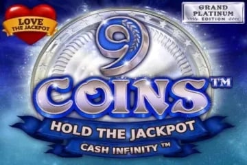 9 Coins Grand Platinum Edition Love the Jackpot Game Logo