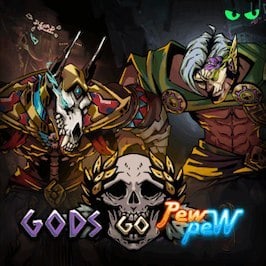 Gods Go Pew Pew Game Logo